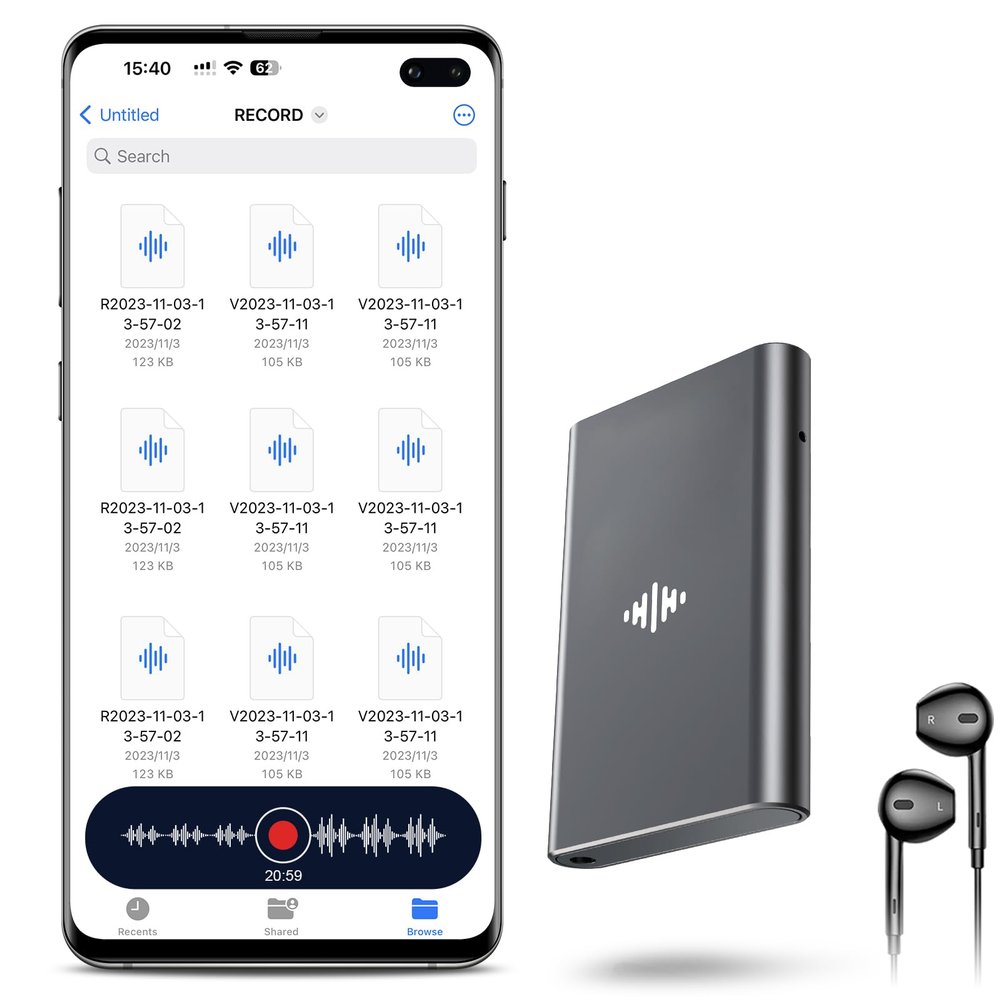 128GB9200H Storage Magnetic Voice Recorder - Coptdyy Recording Device with DSP4.0 AI Noise Cancellation, HD Audio Recorder, Compact Voice Activated Recorder for Lectures/Meetings/Interviews