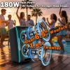 Party Bluetooth Speaker, 180W Powerful Stereo Sound with Deep Bass, Portable Wireless Speaker with EQ Sound Modes, LED Lights, Bluetooth 5.3 for Home, Outdoor & Party view 3