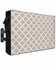 Outdoor TV Cover 70 to 75 Inch,Morocco Tile Texture Beige White Waterproof Weatherproof Flat Screen Display Protector for Outside,Farmhouse Lattice Television Enclosure with Zipper view 2
