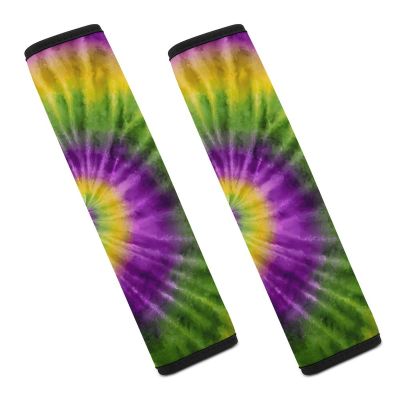 Mardi And Gras Tie Dye Car Seat Belt Pad Soft Seatbelt Cushion Pad Cover for Women Men