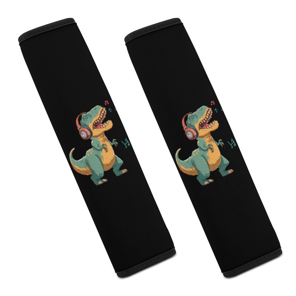 Dinosaur Music Notes Car Seat Belt Pad Soft Seatbelt Cushion Pad Cover for Women Men