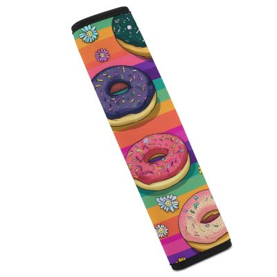 Colorful Donut Sweet Food Car Seat Belt Pad Soft Seatbelt Cushion Pad Cover for Women Men