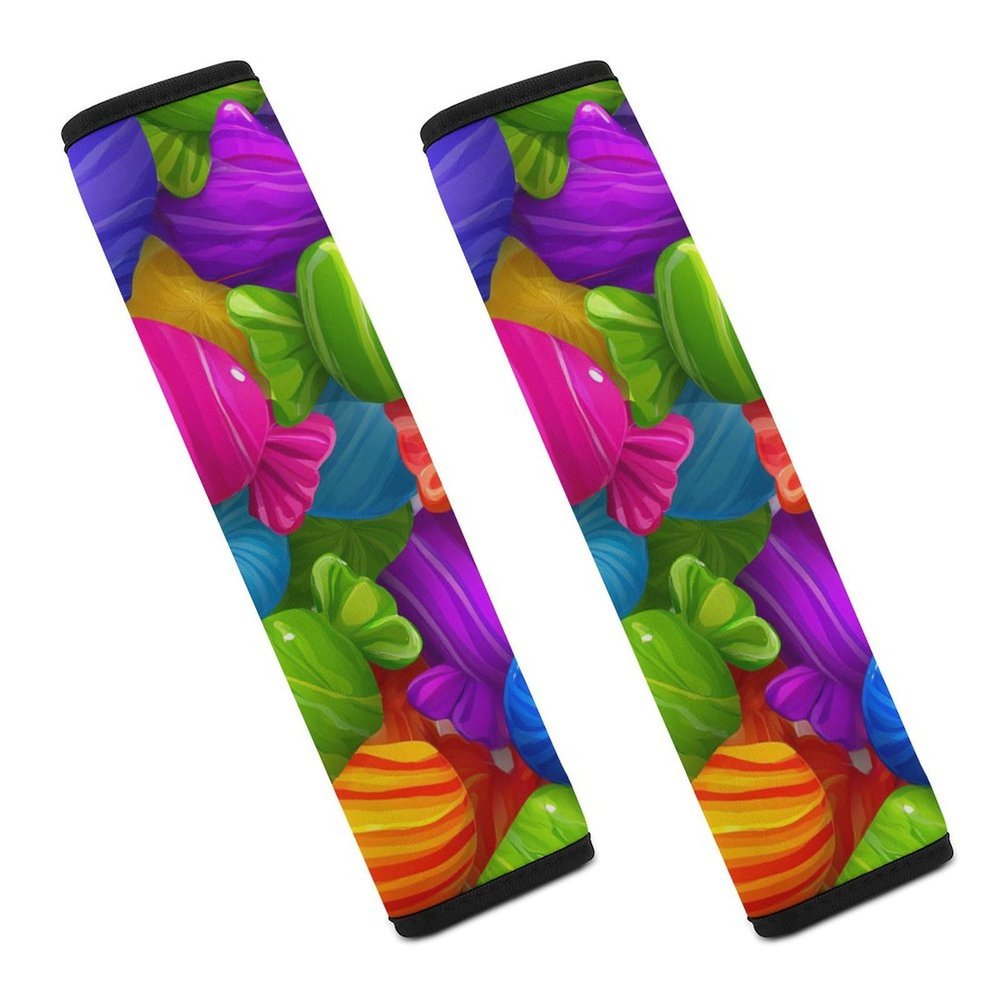 Candy Rainbow Dessert Car Seat Belt Pad Soft Seatbelt Cushion Pad Cover for Women Men