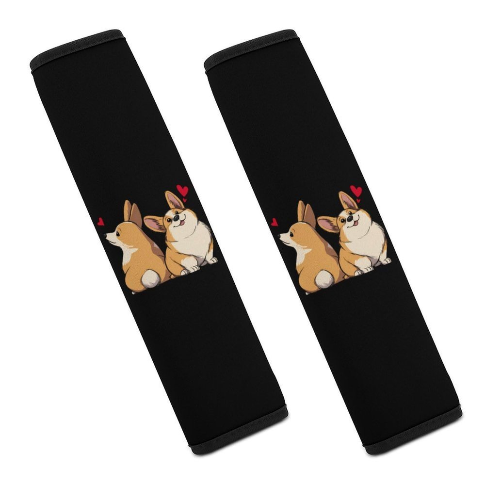 Corgi Couple Car Seat Belt Pad Soft Seatbelt Cushion Pad Cover for Women Men