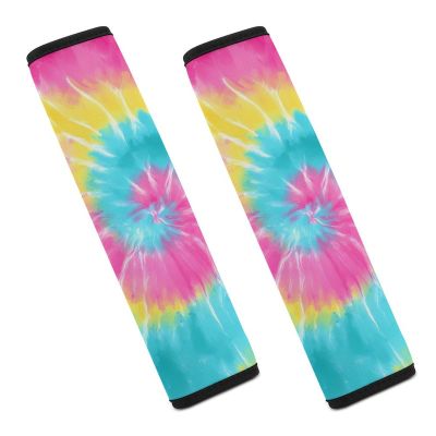 Rainbow Tie Dye Car Seat Belt Pad Soft Seatbelt Cushion Pad Cover for Women Men