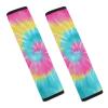 Rainbow Tie Dye Car Seat Belt Pad Soft Seatbelt Cushion Pad Cover for Women Men view 1