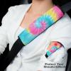 Rainbow Tie Dye Car Seat Belt Pad Soft Seatbelt Cushion Pad Cover for Women Men view 4