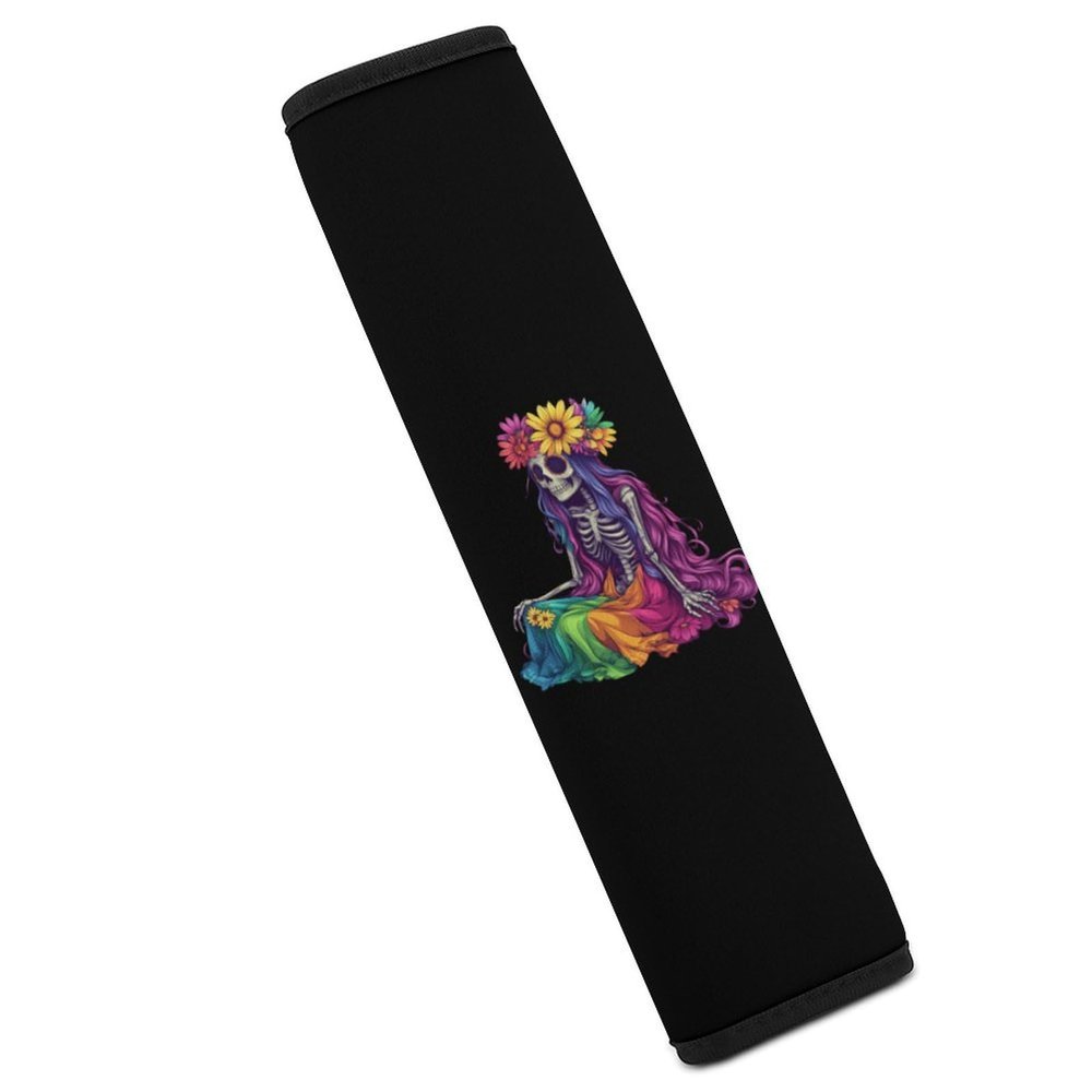 Colorful Skeleton Women Car Seat Belt Pad Soft Seatbelt Cushion Pad Cover for Women Men