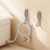 Wall Mounted Punch-Free Adhesive Removable Cord Holder Organizer, Self Adhesive Kitchen Sticky Silicone Cord Bundlers for Hanging Electrical Cables and Christmas Decorations (5 Pcs) view 3