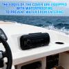 STUDIOFINIX Durable Water Resistant Radio Stereo Cover Waterproof Boat Stereo Protector Shield with Flip-Up Door UV-Resistant ABS Housing, Includes Mounting Gasket (Black) view 2