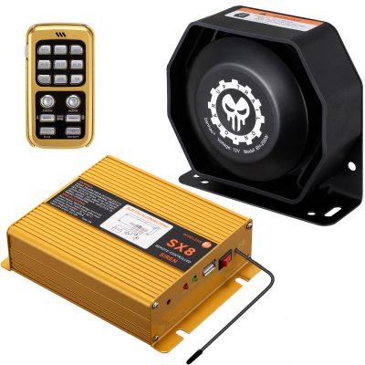 BANHAO Police Siren Speaker PA System Kit 12V Warning Emergency Siren 200W 125-145dB Remote Control with Handheld Microphone for Ambulance Vehicles Truck Car SUV ATV UTV