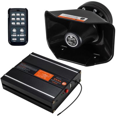 BANHAO Warning Emergency Siren 12V Police Siren Speaker PA System Kit 200W 125-150dB Remote Control with Handheld Microphone for Car Ambulance Vehicles Fire Truck SUV ATV UTV
