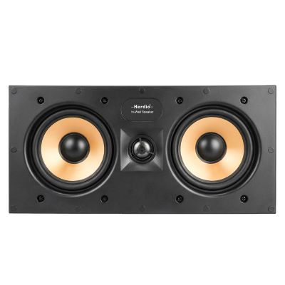 Herdio 5.25 Inch 2-Way in-Wall Center Channel Speaker, 1" Silk Dome Tweeter, Magnetic Paintable Mesh Cover, Compatible with Whole House Audio or Home Theater, Single White