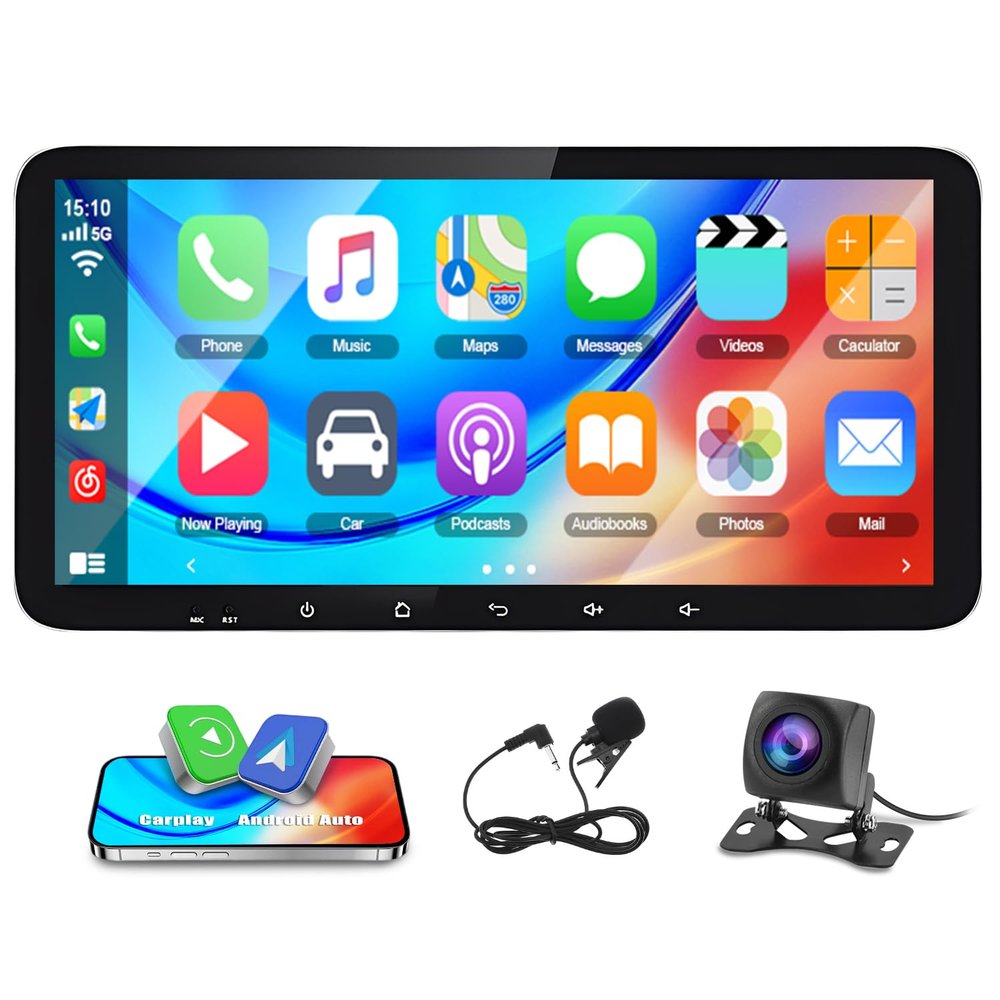 10.33 Inch Upgraded Car Radio Stereo for 2007-2017 Jeep Warngler/Unlimited GPS Navi Head Unit Touch Screen Double Din 2+64G Android 14 Car Stereo w/Wireless Carplay Android Auto Bluetooth WiFi FM SWC