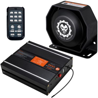 BANHAO Warning Emergency Siren 12V Police Siren Speaker PA System Kit 200W 125-150dB Remote Control with Handheld Microphone for Car Ambulance Vehicles Fire Truck SUV ATV UTV