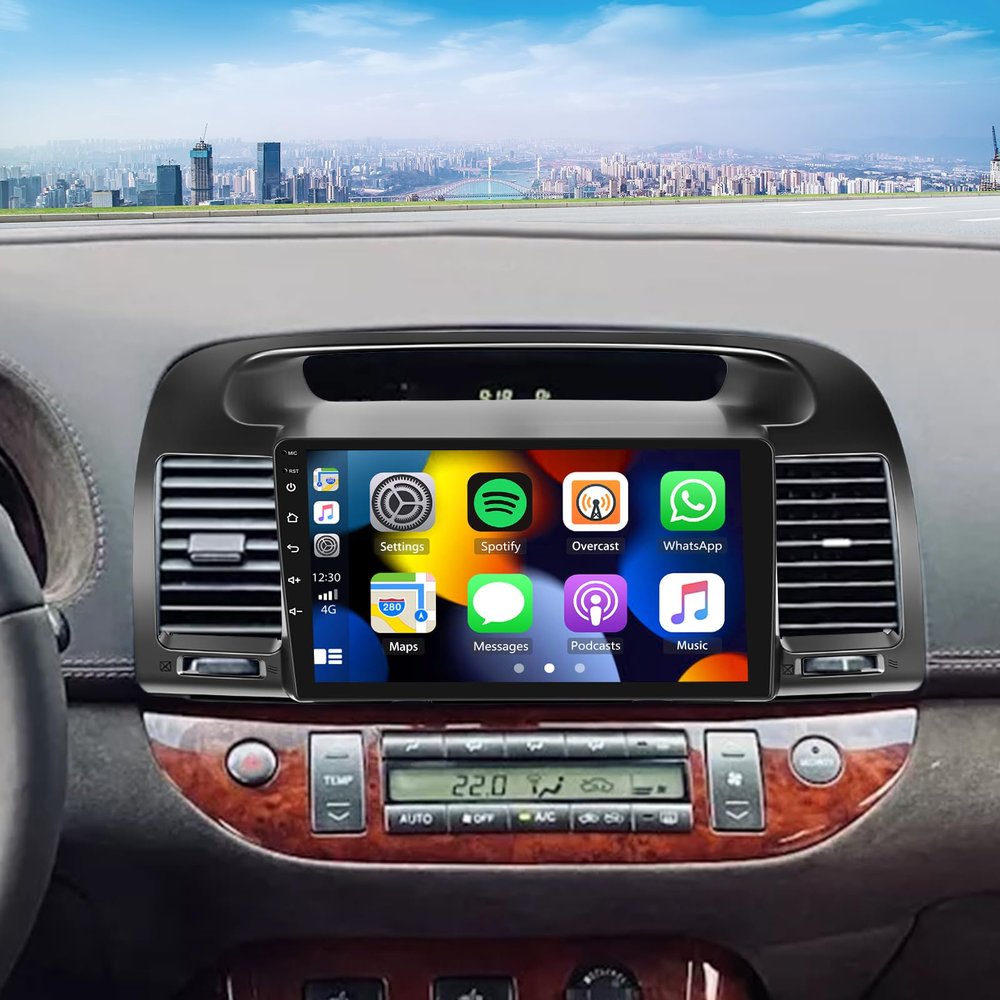 2+64GB Car Radio for Toyota Camry 2000-2006 with Wireless with Carplay Android Auto, 9 Touch Screen for Camry Radio Upgrade, GPS, WiFi, Bluetooth, FM, Split Screen,SWC, Mic, Backup Camera