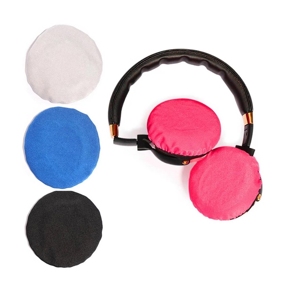 30 Pcs Washable Headphone Earcup Protectors  Elastic Sanitary Covers with Stretchable Fit(Blue,Large)