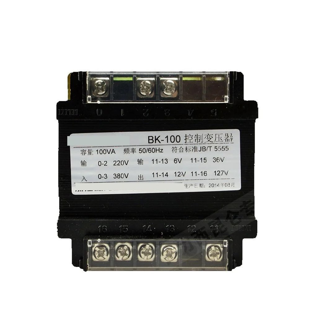 BK-100 100VA Control Transformer Input 380V 220V AC Output 127V 110V 36V 24V 12V 6V Isolation 100W 1Pcs(110V 36V 24V 6V)