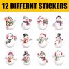 12 Pcs Snowman Christmas Stickers Set, Winter Decals Featuring Festive Snowmen with Scarves, Hats, Gifts, Holiday Stickers for Laptop, Bottle, Notebook, Wrapping, Scrapbook, Christmas Crafts 3 Inches view 2