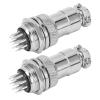 2PCS 12 Pin Aviation Connectors, Zinc Alloy Electrical Plug and Socket Set, 20mm Opening , 12 Pin Aviation Cable Connector with Silver Plated Copper Contacts for Data Acquisition view 1
