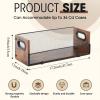 Geelin 1 Pcs Wooden Cd Storage Box Holder Racks Retro Cassette Tape Display Stand with Carrying Handles, Organizer Shelf for Movie Cases, Dvds, Cd Organizer Can Store up to 36 Pcs view 2