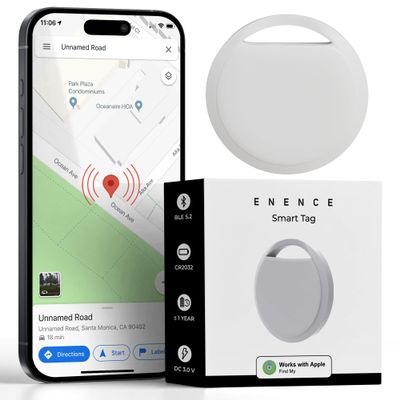Enence Smart Tracking Tag Device for Keys, Wallet, Luggage, Pets. Tracker Tag Work with Find My (iOS 15+ Only) Item Finders Tracking Tags 1 Pack