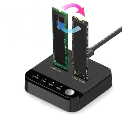Tangxi M.2 NVMe SATA Cloner, M.2 Duplicator 20Gbps Dual Bay SSD Docking Station, Support Offline Cloning, UASP and Trim, Write & Read