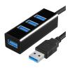 ACGTUY USB Hub Multi USB Splitter Hub Use Power Adapter 4 Port Multiple Expander 30cm/1.2m Hub Adapter High Speed for PC Computer(Black 1.2m) view 1