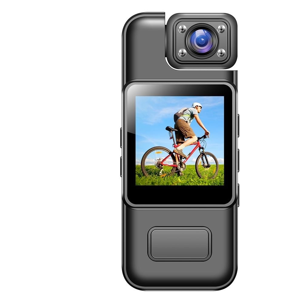 HTYURBS Ultra HD 4K WiFi Camera Digital Video - Mini Portable Handheld Law Enforcement Recorder - 180 Rotatable Lens - Outdoor Sports Camera(No WiFi)