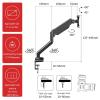 Adjustable PC Monitor Hanging Holder Desktop Computer 17-32 Inches Screen Stand Bracket Lifting Arm Clamp Grommet Mounting Base view 3
