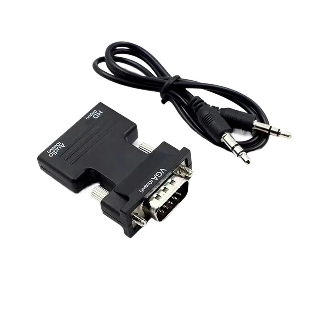 LINGQE HDMI-Compatible to V/GA Converter with 3.5mm Cord for P;S/4 PC TV M>oni>tor Projector HD 1080P Female to HDMI Male