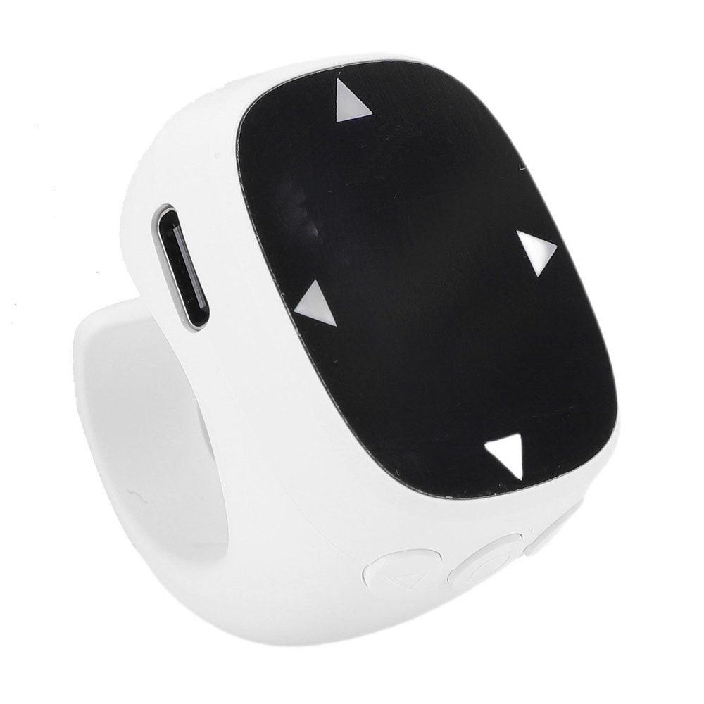 Tangxi Phone Scrolling Ring Remote Control, Wireless Page Turner for Phone Tablet Camera, Bluetooth 5.3 Air Finger Ring Mouse with a Touchpad (White)