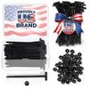 150 Pcs Nylon Universal Cable Tie Buckles  Heavy-Duty Zip Tie Buckle Clips with Pin & Button Design, Self-Locking, UV Resistant, Easy Install for Car Bumper, Fender & Auto Body Repair view 1