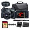 Canon EOS M6 Mirrorless Digital Camera with 15-45mm Lens | 24.2MP APS-C Sensor, Dual Pixel AF & Full HD Video | Travel & Vlogging Camera (1724C011) EF-M Lens Adapter + 64GB Memory Card + Bag view 1