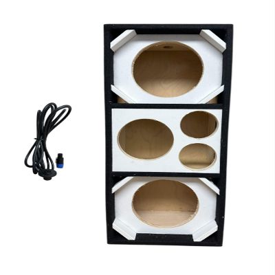 8" Brazilian Style Chuchera Speaker Box for Two 8" Speakers and 2 Tweeters 1 Driver Vented Enclosure for Car (White)