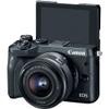 Canon EOS M6 Mirrorless Digital Camera with 15-45mm Lens | 24.2MP APS-C Sensor, Dual Pixel AF & Full HD Video | Travel & Vlogging Camera (1724C011) EF-M Lens Adapter + HG-100TBR Grip + More view 3