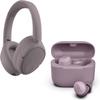 JLab Mauve Audio Bundle: JBuds Lux ANC Wireless Premium Over-Ear Bluetooth Headset with Hybrid Active Noise Cancelling Plus Go Air Pop+ True Wireless Earbuds, in Ear Bluetooth Earbud with Microphone view 1