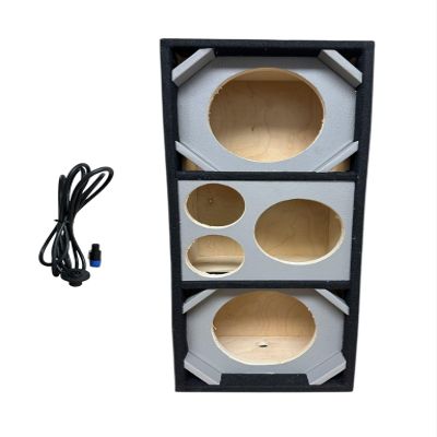 8" Brazilian Style Chuchera Speaker Box for Two 8" Speakers and 2 Tweeters 1 Driver Vented Enclosure for Car (Gray)