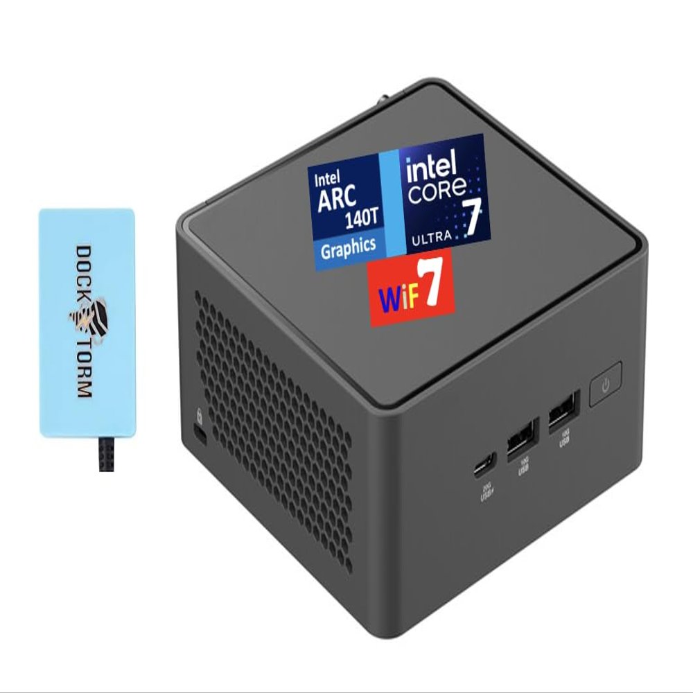 ASUS NUC 15 Pro AI Business Mini Desktop (Intel Ultra 7-255H, Intel Arc 140T, 8GB DDR5, 256GB PCIe SSD, Win 11 Home) w/DKZ USB Port Expander