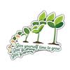 (3 Pcs) Give Yourself Time to Grow Sticker  Motivational Self Growth Vinyl Decal with Plant Sprout Design for Laptops, Water Bottles & Journals  Positive Mental Health Quote view 1