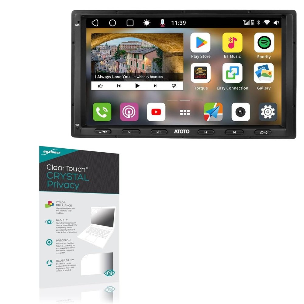 BoxWave Screen Protector Compatible with ATOTO S8G2A74MS (7 in) - ClearTouch Crystal Privacy (2-Pack), Privacy Screen Protector Flexible Film Clear