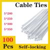 100Pcs Plastic Nylon Cable Self-locking Higher quality Tie Fastening Ring Wire 5x200/250/300/350/400/500 Zip Wraps Tie(5x250-100PCS) view 3