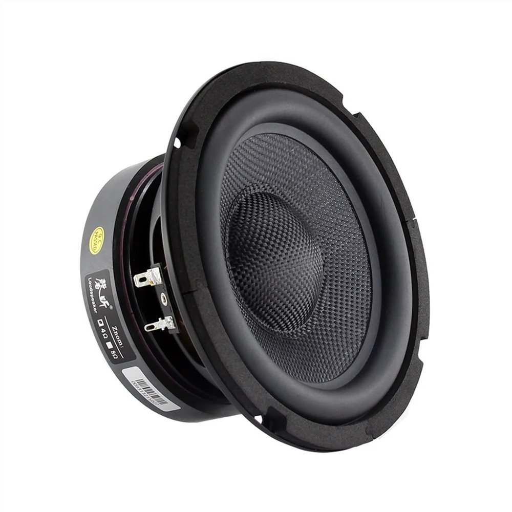 ABLNLPYOC 1Pc 6.5 Inch Subwoofer Speaker Driver 4 8 Ohm 80W HiFi Music Home Theater Sound System Glass Fiber Cone Audio Loudspeaker(8 Ohm Speaker)