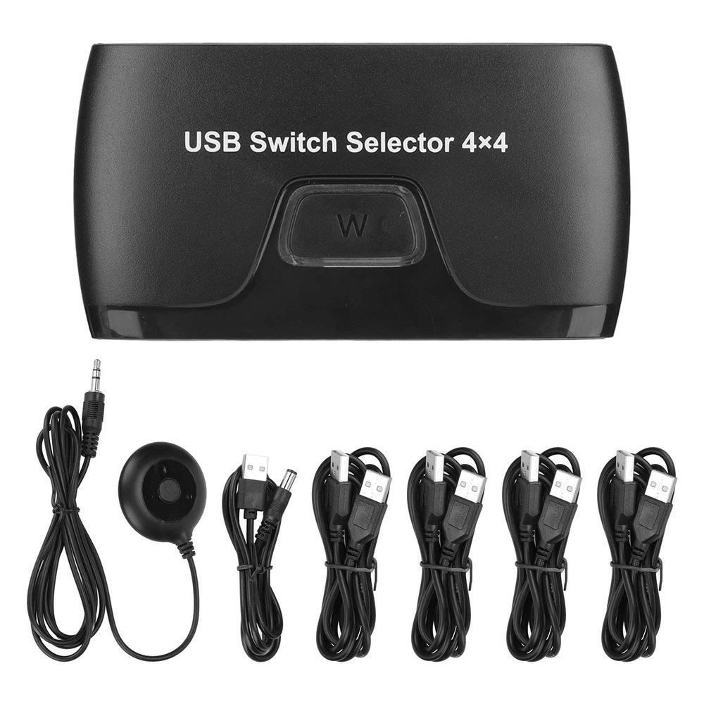 4 Port USB KVM, KVM Switches for 4 Computers Sharing 4 USB Devices, Plug and Play USB 20. Hub with Indicator Lights, Compatible with, OS, for Keyboard Printer