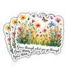 (3 Pcs) Inspirational Floral Stickers  Grow Through What You Go Through Positive Quote Vinyl Decals with Flowers & Butterflies, Aesthetic Motivational Gifts for Women, Students & Self-Care Journals view 1
