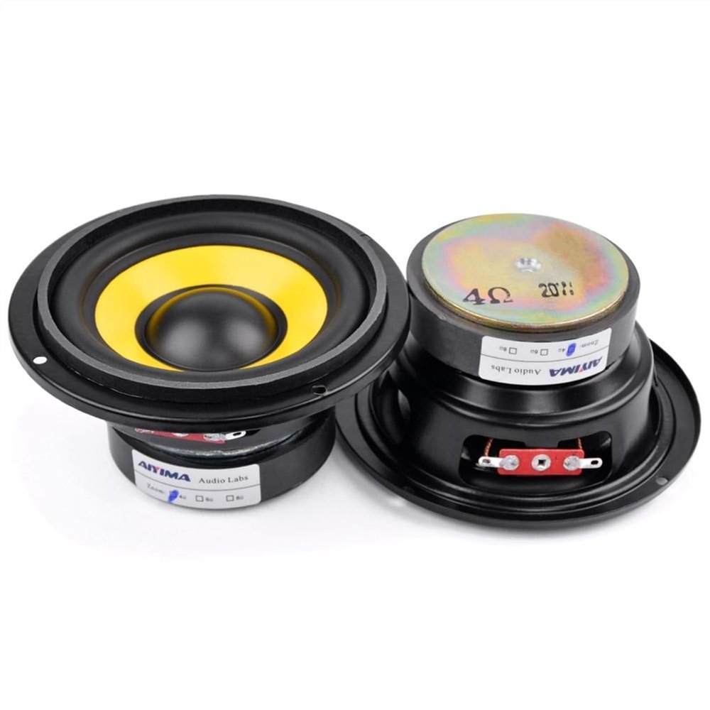 ABLNLPYOC 2Pcs 4 Inch Home Theater Midrange Bass Speaker 4 8 Ohm 20W Audio Woofer Speakers Driver DIY HiFi Music Loudspeaker(8 Ohm 20W Speaker)