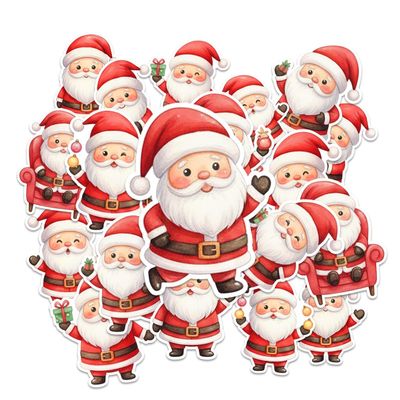 12Pcs Christmas Holiday Sticker Pack, Vintage Xmas Santa Claus, Snowman, Tree, Gifts, Winter Decor & Cozy Home Scenes Stickers Waterproof for Laptop, Water Bottle, Helmet (Christmas 10, 2 inches)