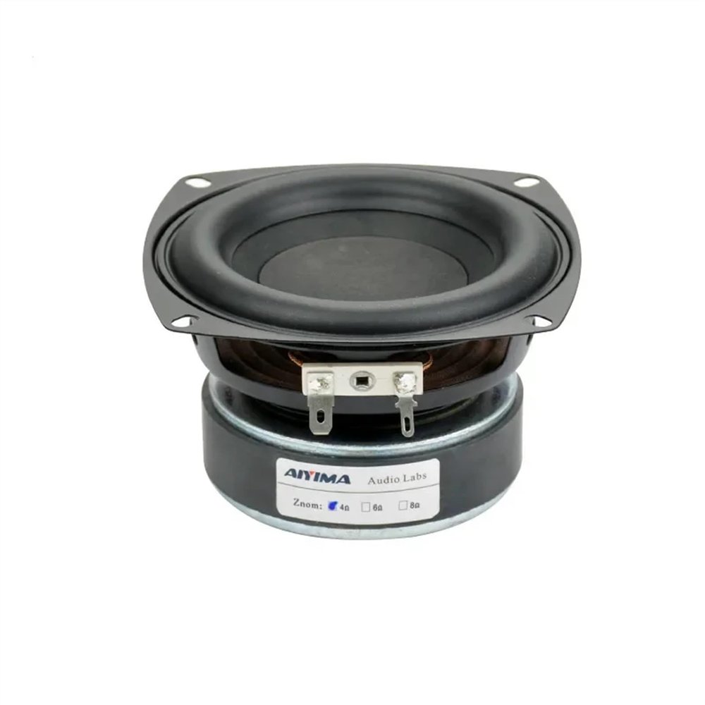ABLNLPYOC 1Pcs 4 Inch Subwoofer Speaker Unit HiFi 4 8 Ohm 100W Woofer Sound Speaker Home Theater Deep Bass Loudspeaeker(Square 4 Ohm)