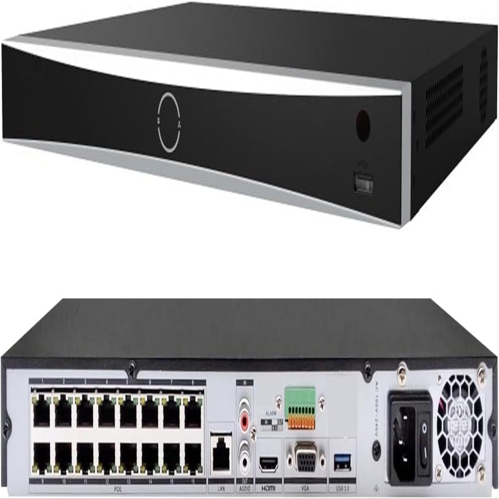 DS-7616NXI-K2/16P, 16CH PoE AcuSense 4K NVR Network Video Recorder (No Hard Drive), Human/Vehicle Detection, 160Mbps Bandwidth, 12MP Decoding, H.265+, Plug & Play, Upgrade of DS-7616NI-K2/16P