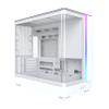 MONTECH King 15 Micro-ATX PC Case, Curved Panoramic Glass, Chimney Airflow Cooling, Dual-Chamber Design, 360mm Radiator Support, Compact Build for Next-Gen GPU & High-Performance Systems, White view 1